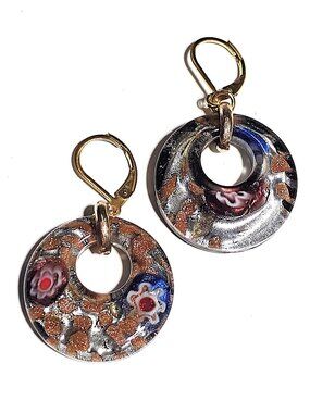 Millefiori glass earrings